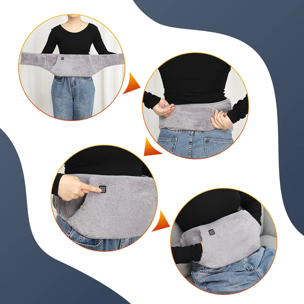 USB Graphene Waist Heating Belt – 2-in-1 Hand & Waist Warmer for Menstrual Relief