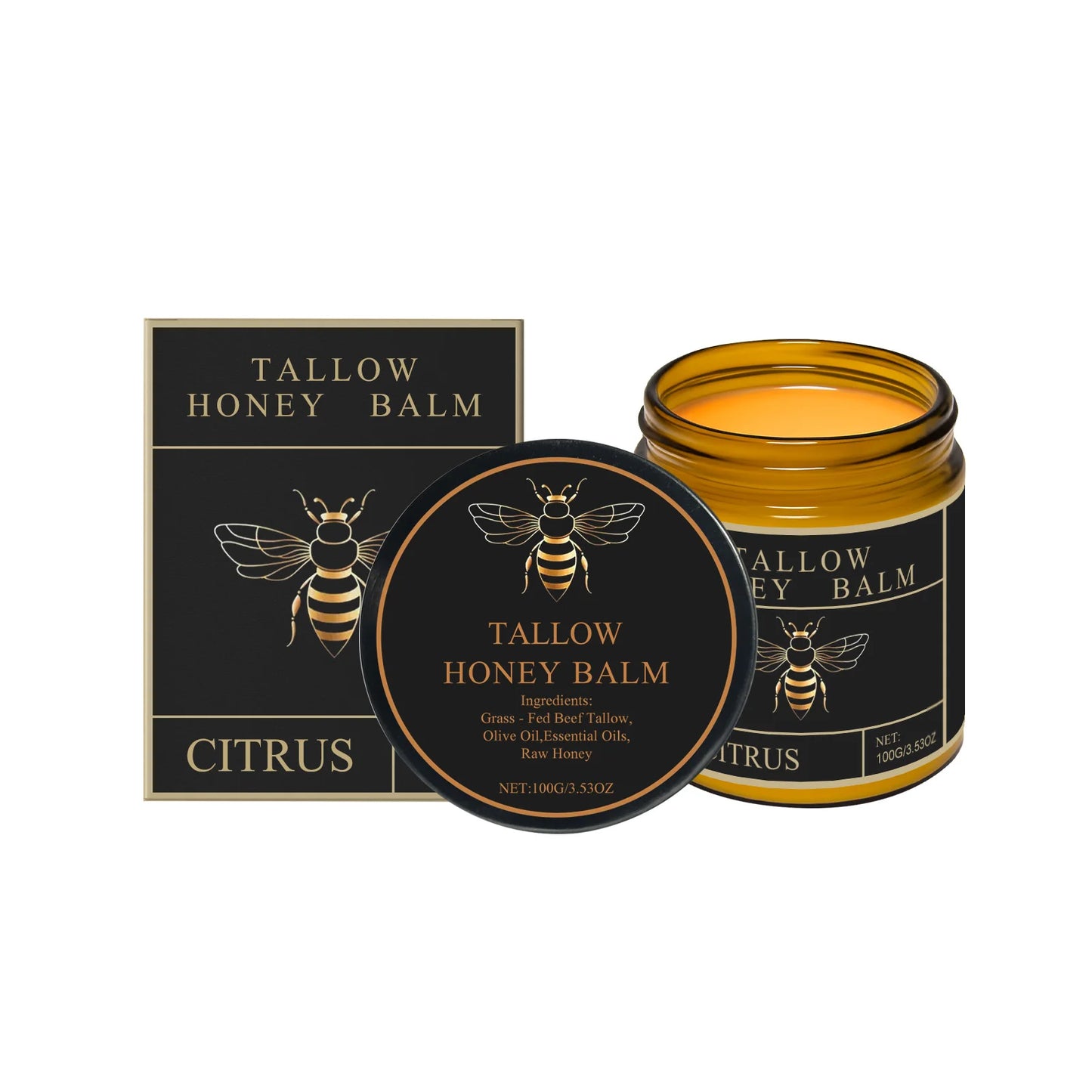 Beef Tallow & Honey Brightening Body Cream – Dark Spot Fader, Firming & Deep Moisturizer (60g)