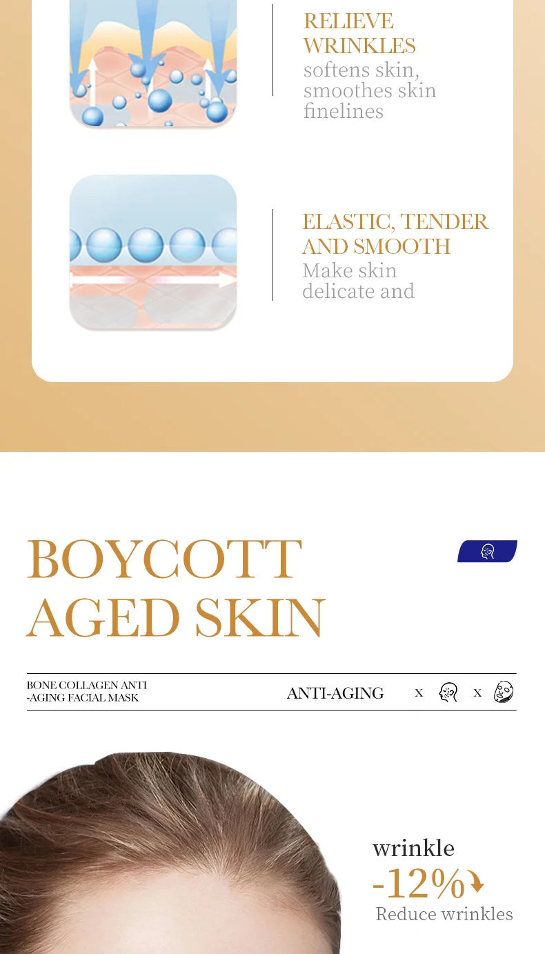 PWYUMAN Collagen Anti-Wrinkle Facial Mask – Anti-Aging, Brightening & Deep Moisturizing | All Skin Types