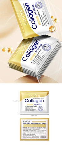 SADOER Crystal Collagen Eye Masks — 10 Pairs Anti Dark Circles, Puffiness & Moisturizing Eye Patches