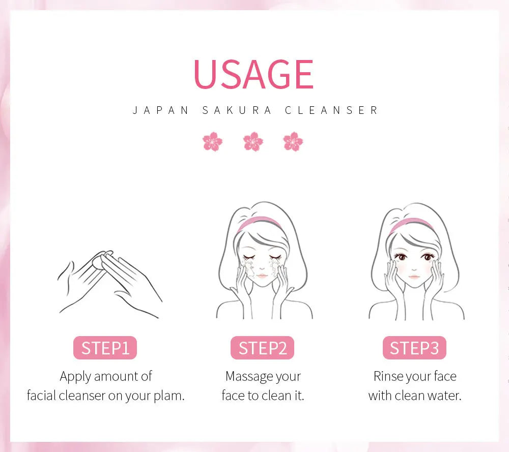 LAIKOU Sakura Facial Cleanser – Deep Cleansing, Oil Control & Brightening Face Wash (50g)