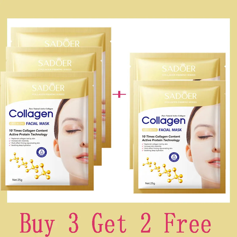 PWYUMAN Collagen Anti-Wrinkle Facial Mask – Anti-Aging, Brightening & Deep Moisturizing | All Skin Types