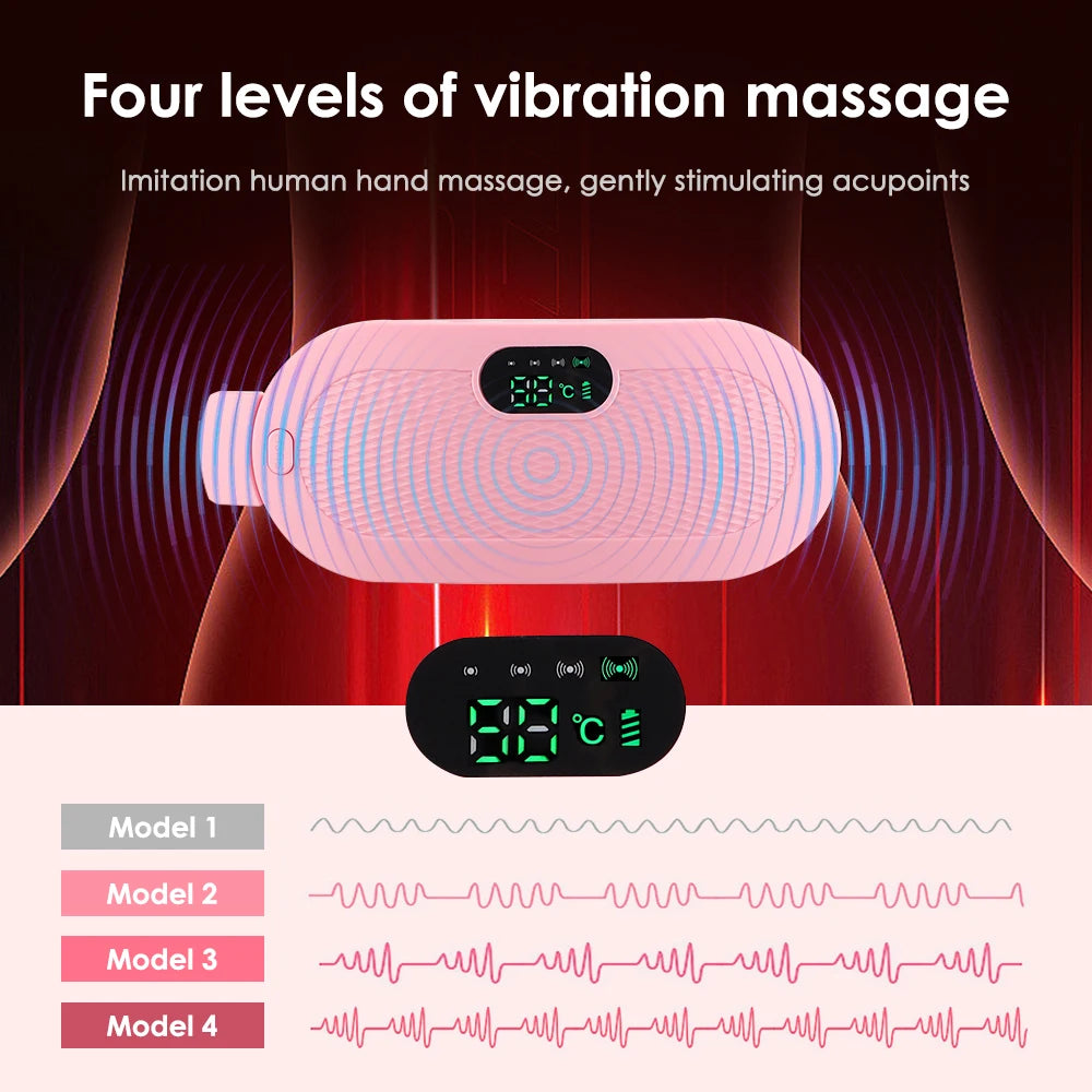 Menstrual Heating Pad & Abdominal Massager Belt – Wireless Cramp Relief with 4 Heat Levels