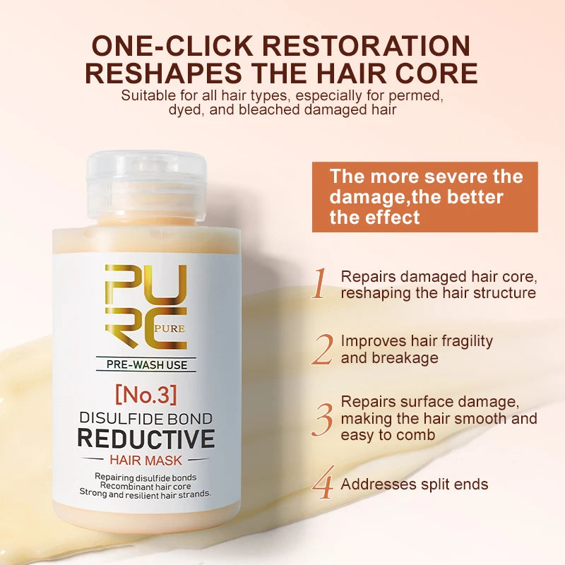 PURC Keratin Hair Mask — Disulfide Bond Repair, Smoothing & Strengthening Treatment 100g