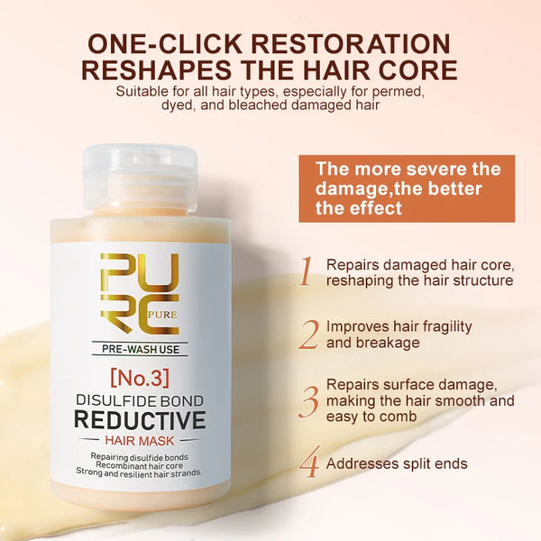 PURC Keratin Hair Mask — Disulfide Bond Repair, Smoothing & Strengthening Treatment 100g