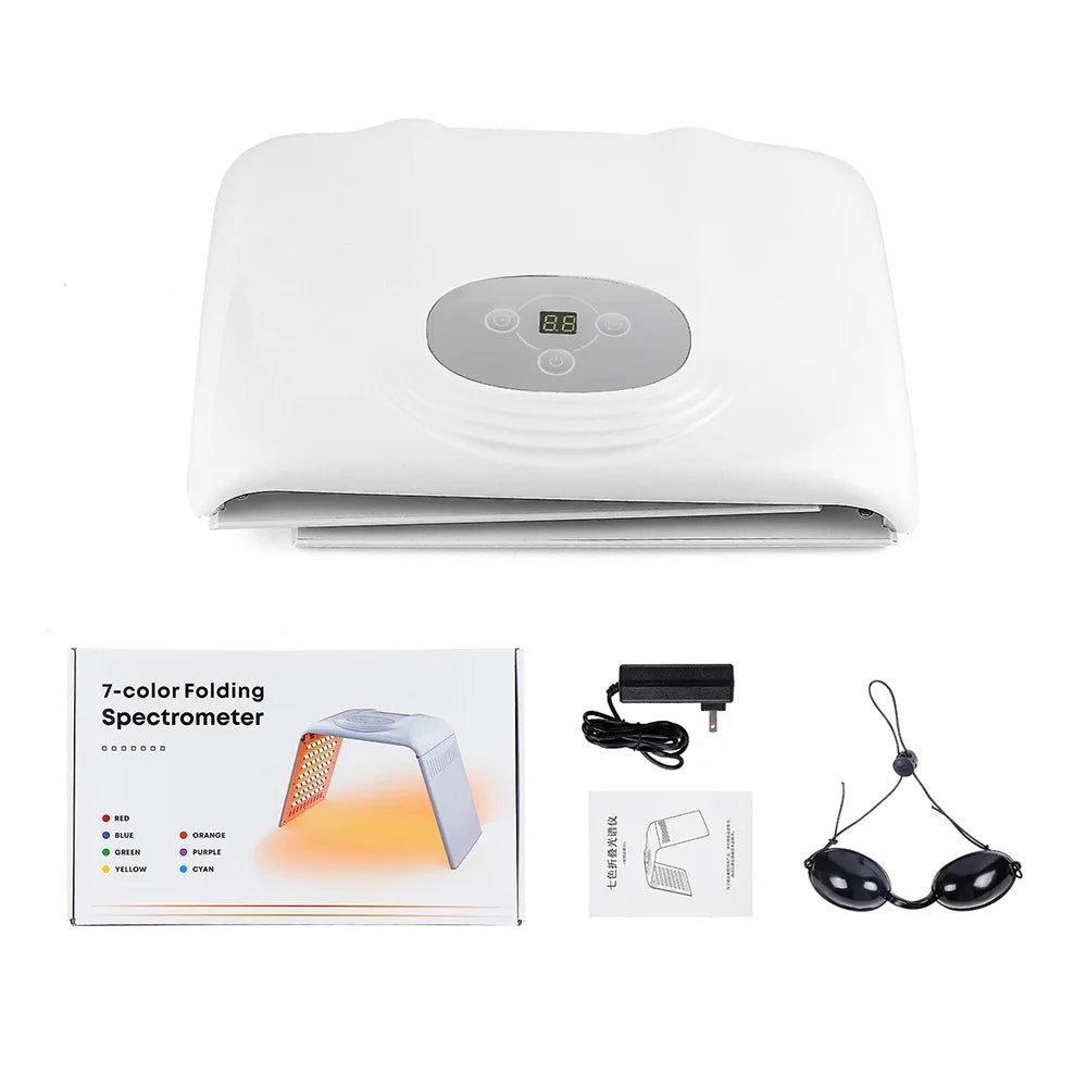 7-Color LED Light Therapy Face & Body Lamp – Foldable Skin Rejuvenation Device
