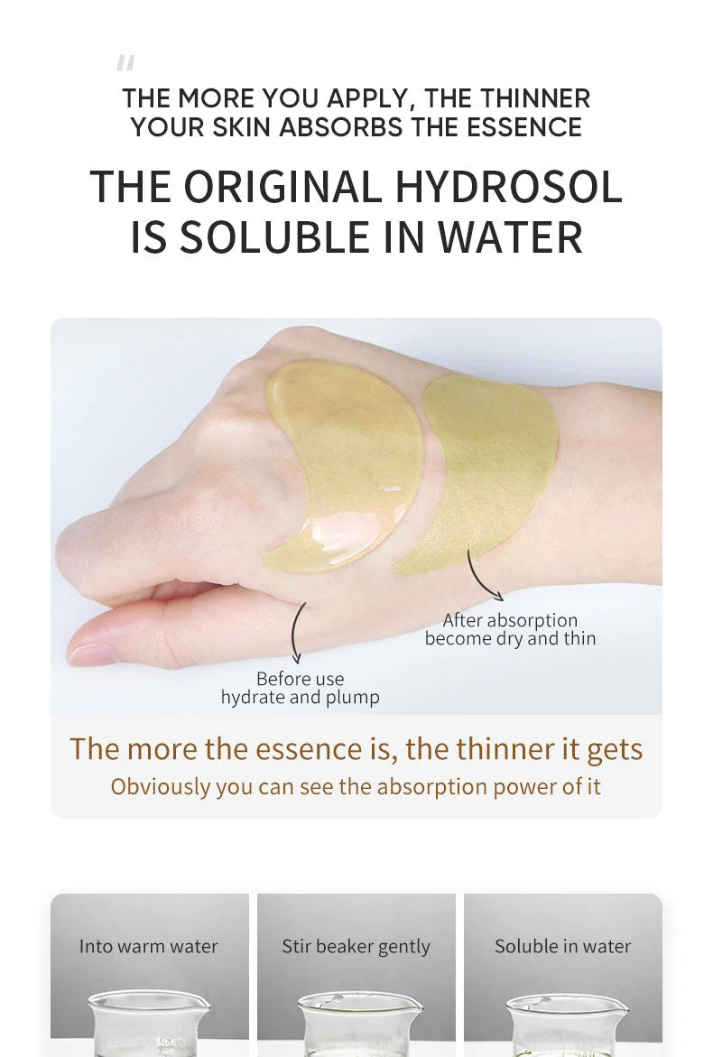 Golden Collagen & Avocado Under-Eye Patches – Anti-Dark Circle & Firming Eye Mask