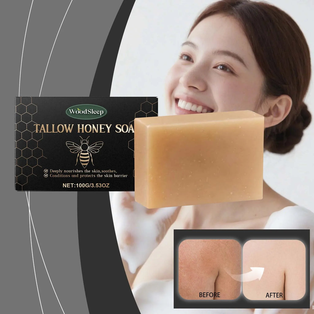 Tallow & Honey Soap Bar - Moisturizing Face & Body Cleanser