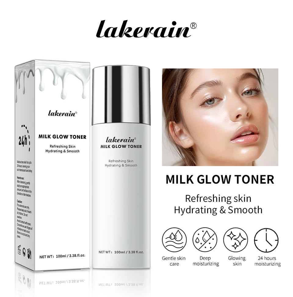 Lakerain Milk Glow Toner – Niacinamide Brightening & Deep Moisturizing Toner for Radiant, Hydrated Skin (100ml)
