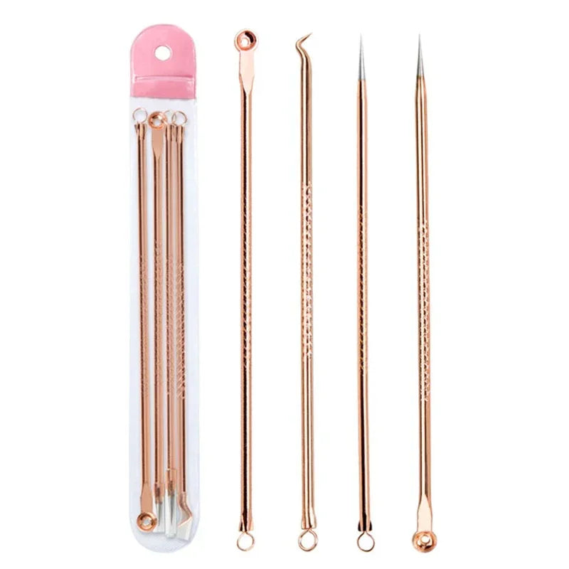 4-Piece Stainless Steel Acne & Blackhead Extractor Set – Pore Cleanser Kit