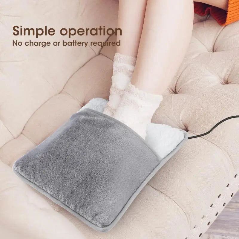 USB Electric Foot Warmer Pad – Soft Plush Heated Foot Bag, Constant 40°C, Machine Washable