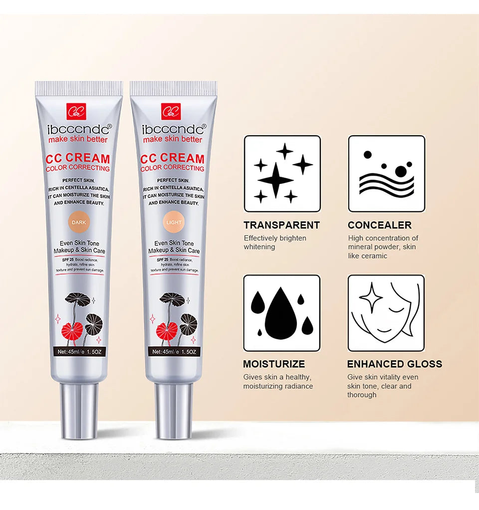 Centella Asiatica CC Cream – Color Correcting & Skin Repairing Liquid Foundation (45ml)