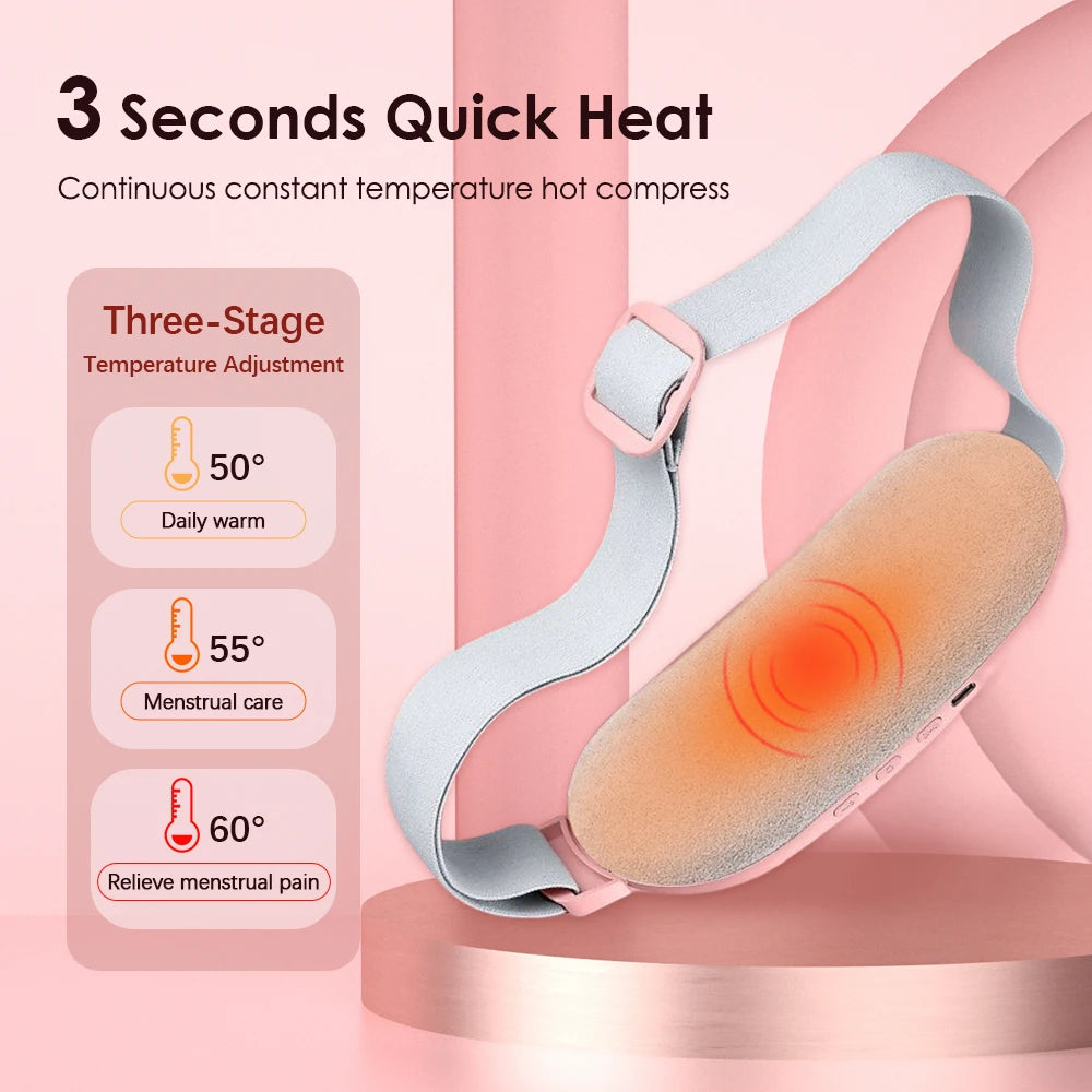 Menstrual Heating Pad & Abdominal Massager Belt – Wireless Cramp Relief with 4 Heat Levels