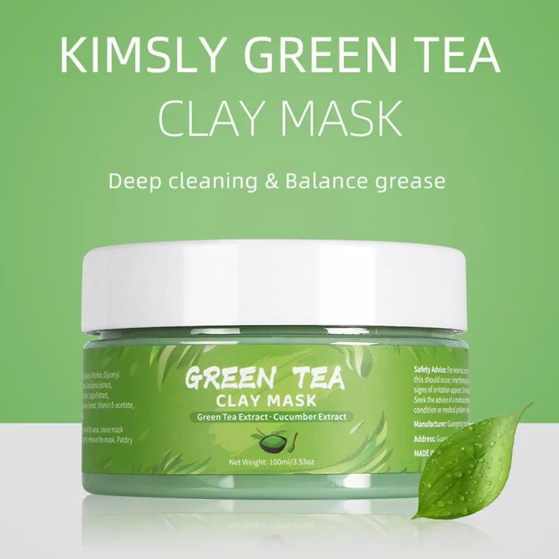 LAIKOU Clay Mud Face Mask – Moisturizing, Blackhead Removal & Brightening Washable Mask for Women (100ml) – Green Tea, Turmeric, Rose, Avocado & Sea Silt