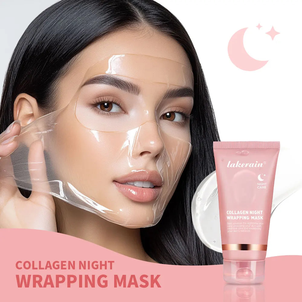 Collagen Night Wrapping Peel-Off Face Mask – Anti-Aging, Firming & Deep Hydration Overnight Skin Treatment for All Skin Types (75ml)