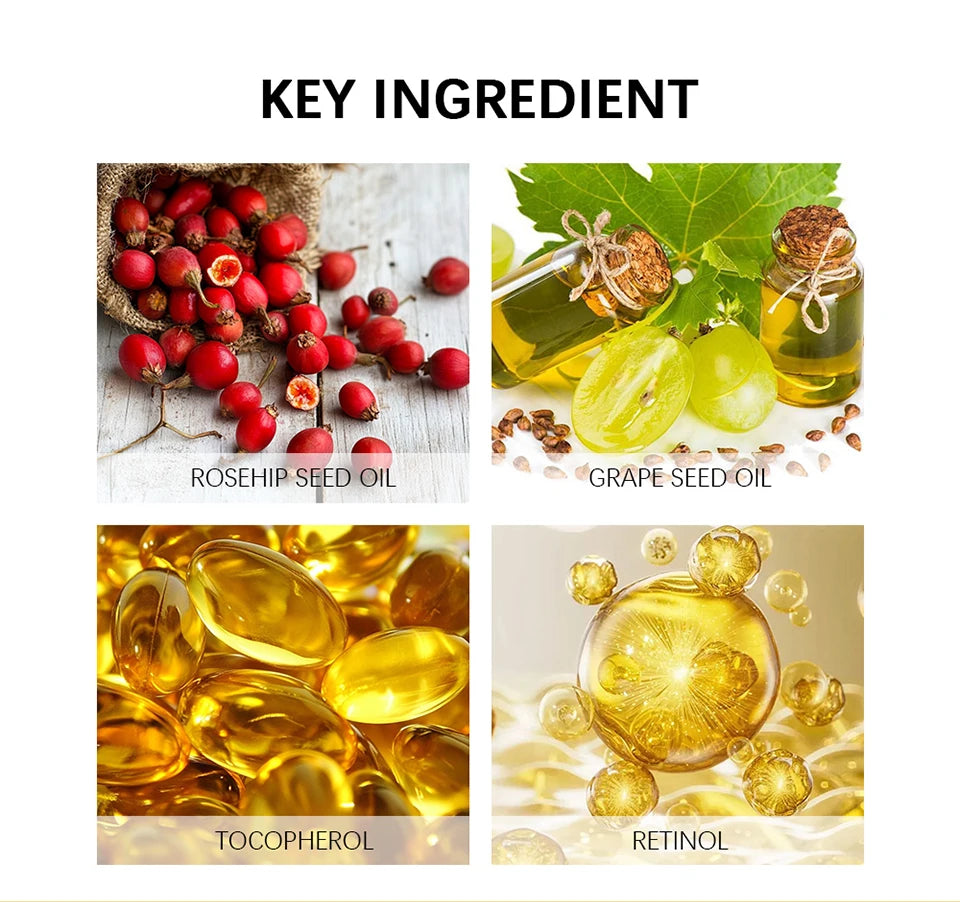 Organic Rosehip Oil Rose Hips Face Oils 30ml Fast-Absorbing Skin Care Moisturizer Face Oil Organic Rosehip Seed Oil Essence