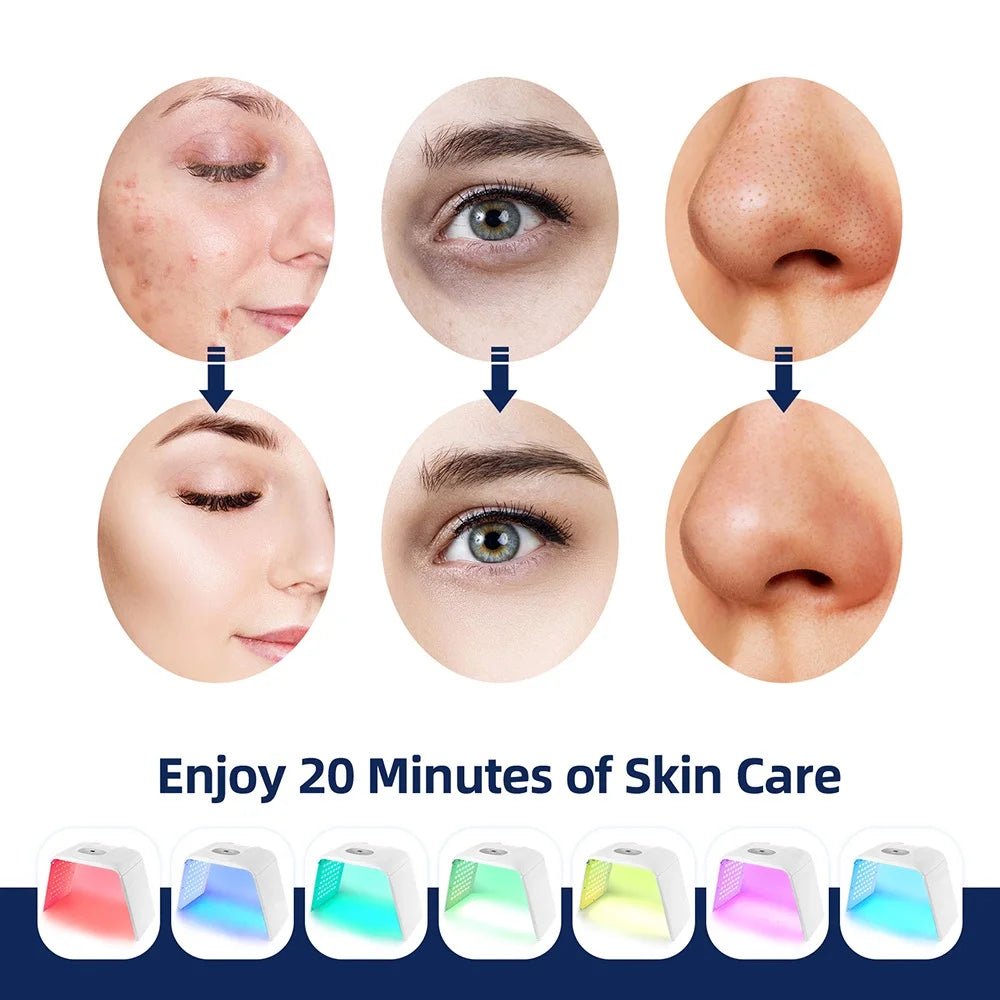 7-Color LED Light Therapy Face & Body Lamp – Foldable Skin Rejuvenation Device