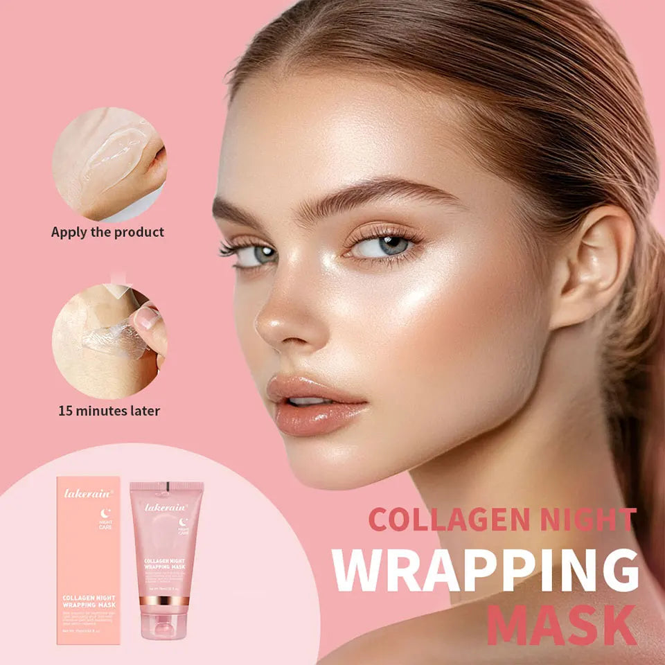 Collagen Night Wrapping Peel-Off Face Mask – Anti-Aging, Firming & Deep Hydration Overnight Skin Treatment for All Skin Types (75ml)