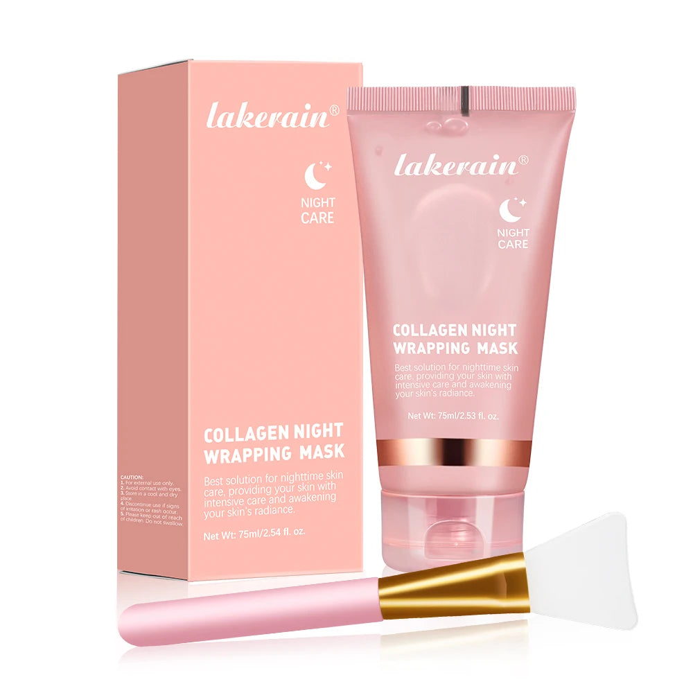 Collagen Night Wrapping Peel-Off Face Mask – Anti-Aging, Firming & Deep Hydration Overnight Skin Treatment for All Skin Types (75ml)