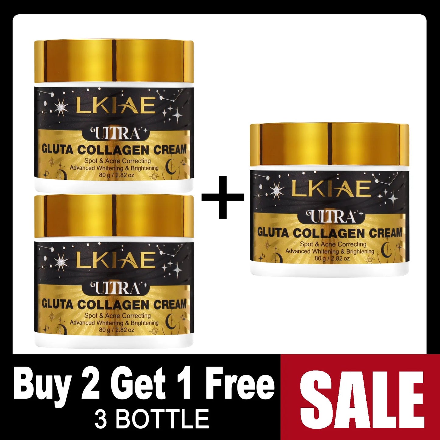 AILKE Ultra Brightening Facial Cream for Dark Skin – Gluta Collagen, 80ml
