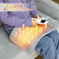 Electric Heating Pad for Back, Abdomen & Waist Pain Relief – EU/UK/US Plug, 9 Heat Levels