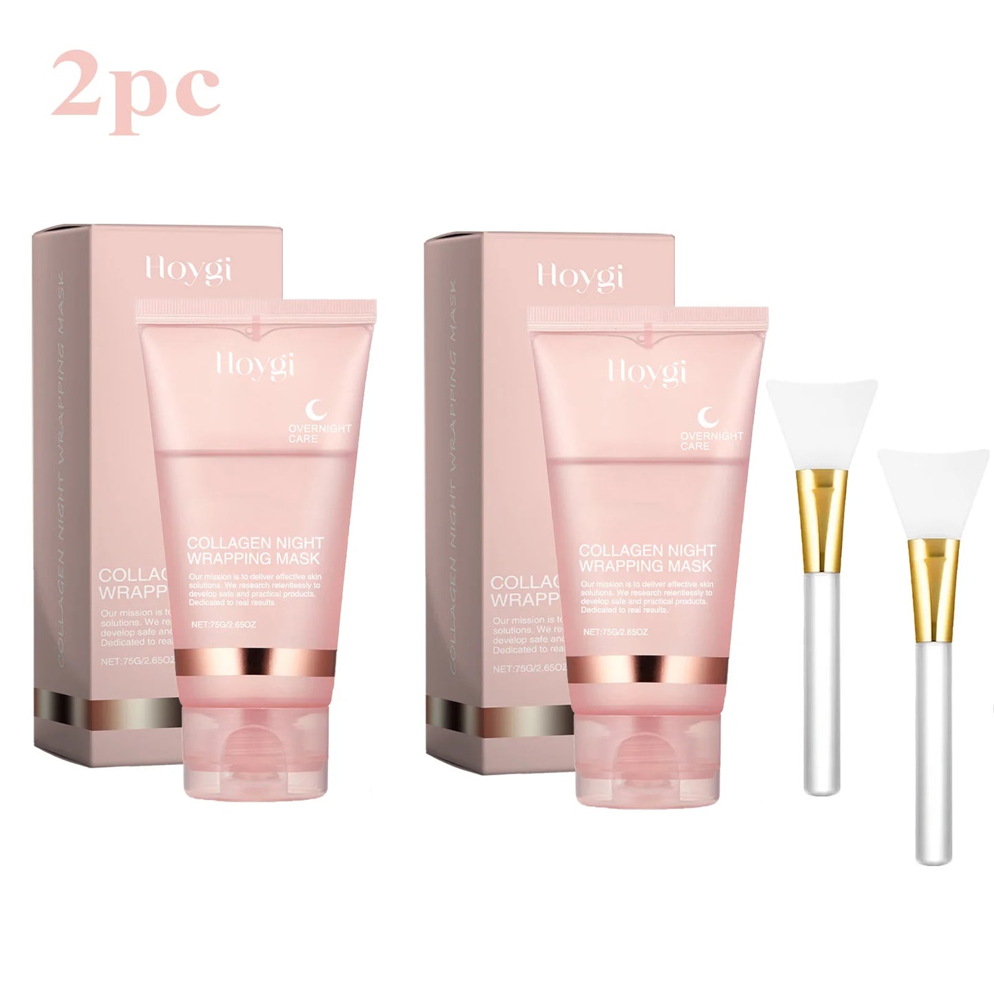 EELHOE Collagen Overnight Peel-Off Face Mask Set – Anti-Aging, Firming & Deep Hydration Night Mask with Applicator Brush (75ml)