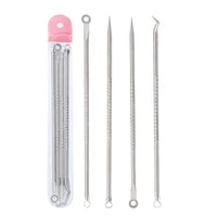 4-Piece Stainless Steel Acne & Blackhead Extractor Set – Pore Cleanser Kit
