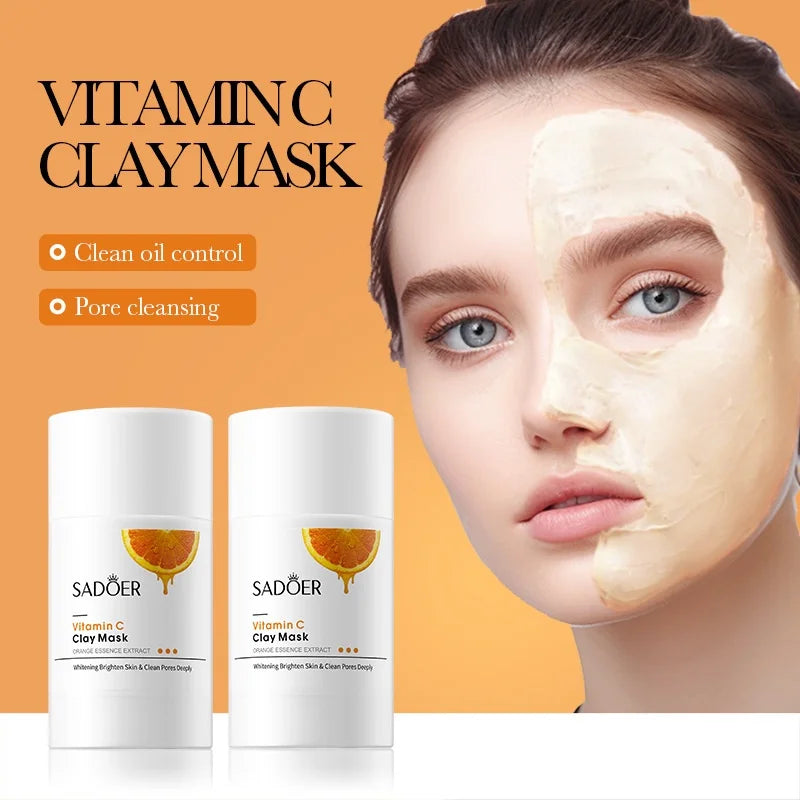 SADOER Deep Cleansing Mud Mask – Vitamin C & Mugwort | Acne Treatment & Oil Control 40g
