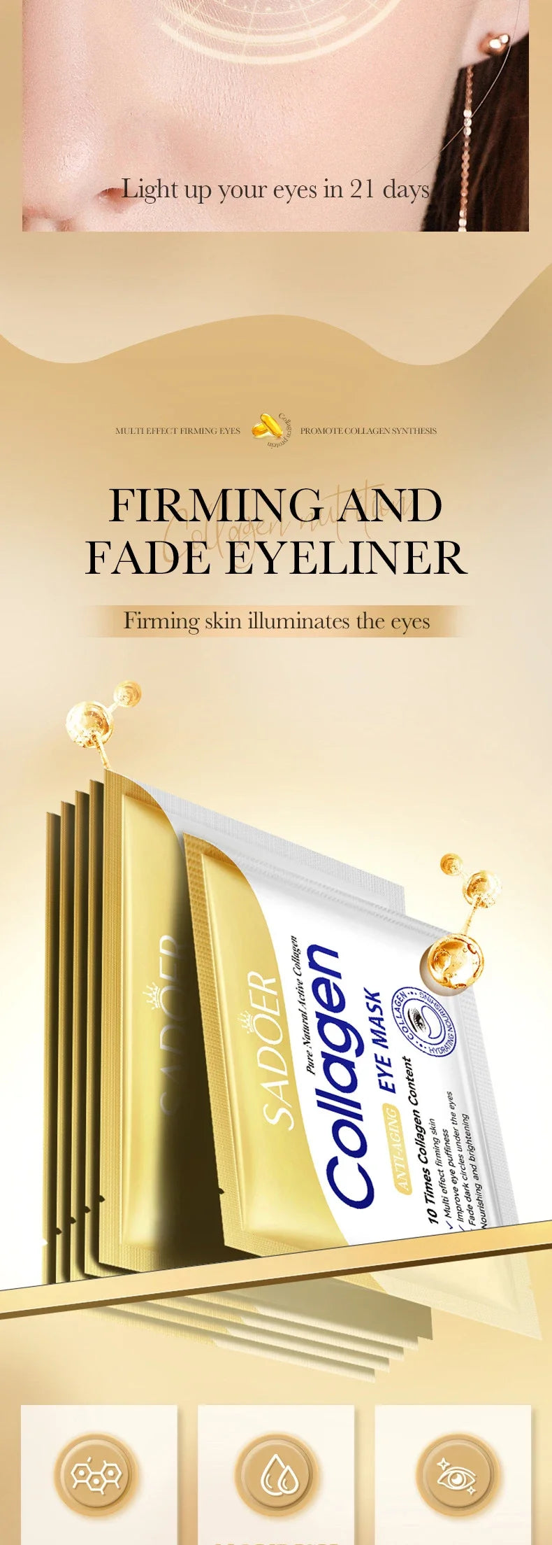 Collagen & Hyaluronic Acid Eye Patches — Firming, Anti Dark Circles & Eye Bag Treatment