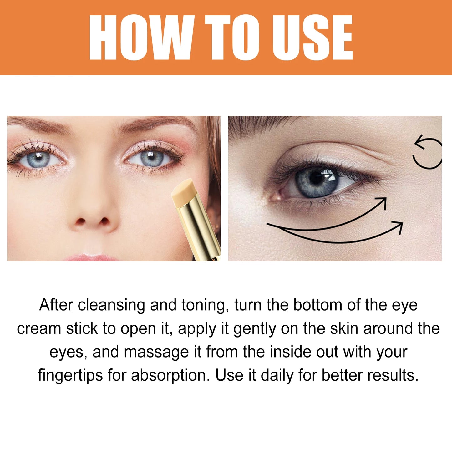 EELHOE Vitamin C Eye Balm – Dark Circle & Eye Bag Remover, Anti-Aging Brightening Eye Cream Stick (4g)