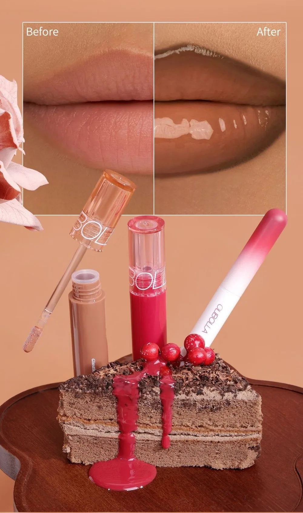 GLASTING COLOR GLOSS 3-in-1 Lip Liner & Lip Glaze Makeup Set