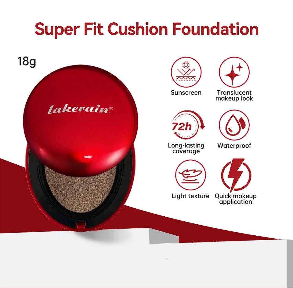 CC Cushion Foundation with Refill – 72-Hour Wear, Waterproof & Buildable Coverage (18g)