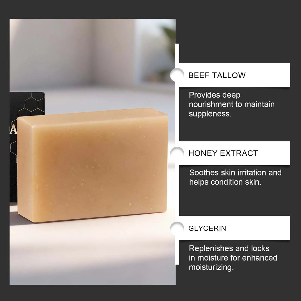 Tallow & Honey Soap Bar - Moisturizing Face & Body Cleanser