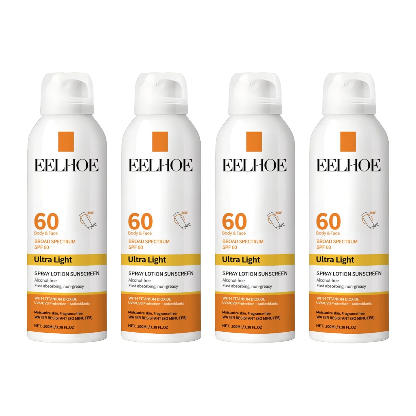 Eelhoe Vitamin E Sunscreen Spray 100ml – Long-Lasting UV Protection & Deep Moisturizing for Face