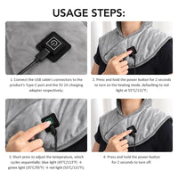 Electric Heating Shoulder & Neck Pad – USB Heated Shawl with 3-Level Temperature Control