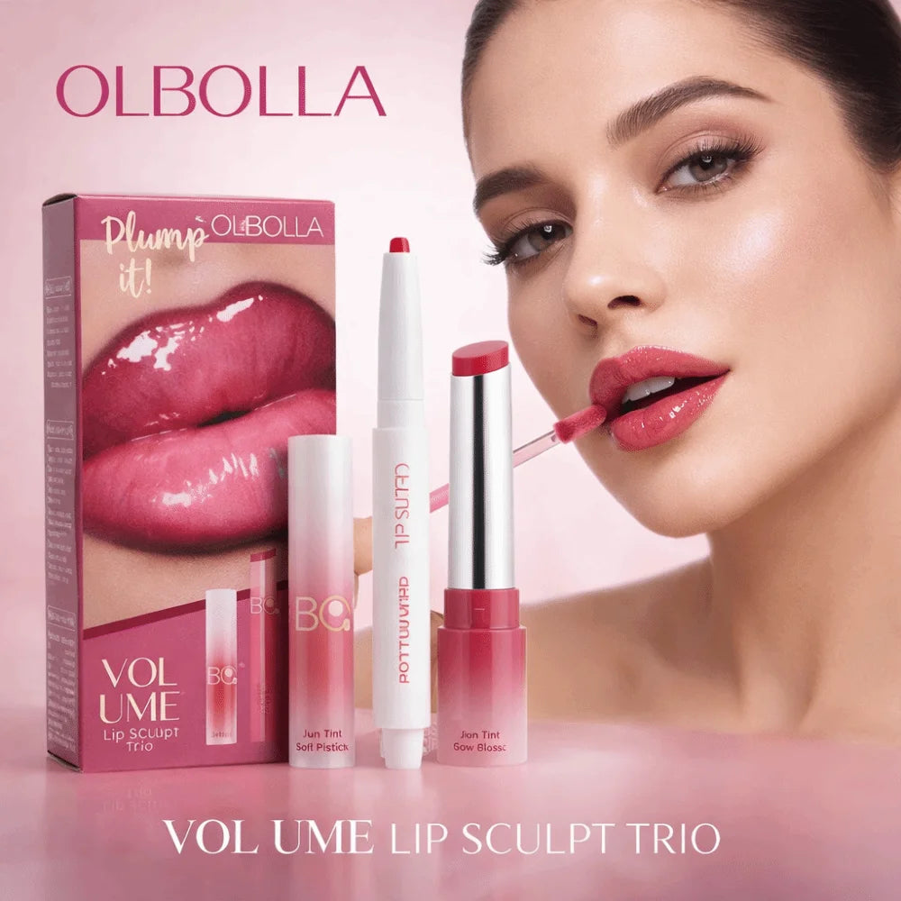 GLASTING COLOR GLOSS 3-in-1 Lip Liner & Lip Glaze Makeup Set