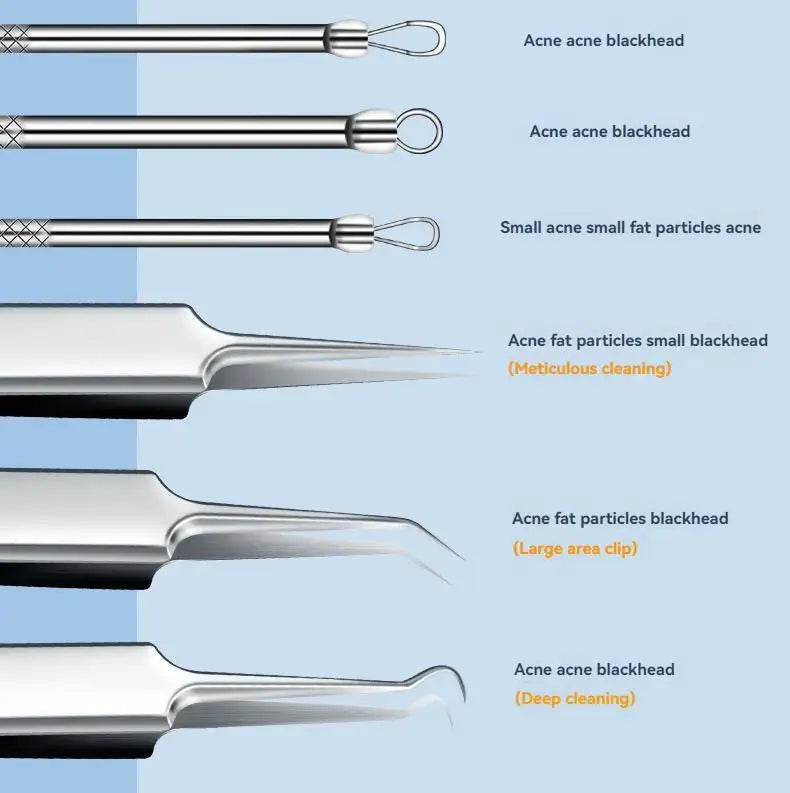 11-Piece Blackhead & Ingrown Hair Removal Tool Set – Acne Needles, Pore Cleaner & Tweezers Kit