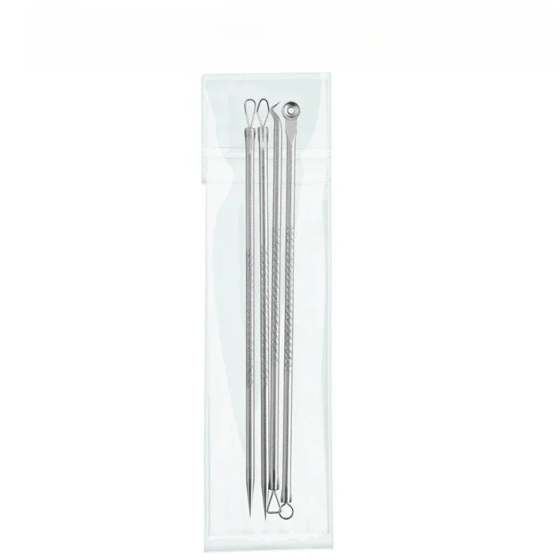 YJYIBEI Ultra-Fine Acne & Blackhead Extractor Set – 4-Piece Facial Pore Cleanser