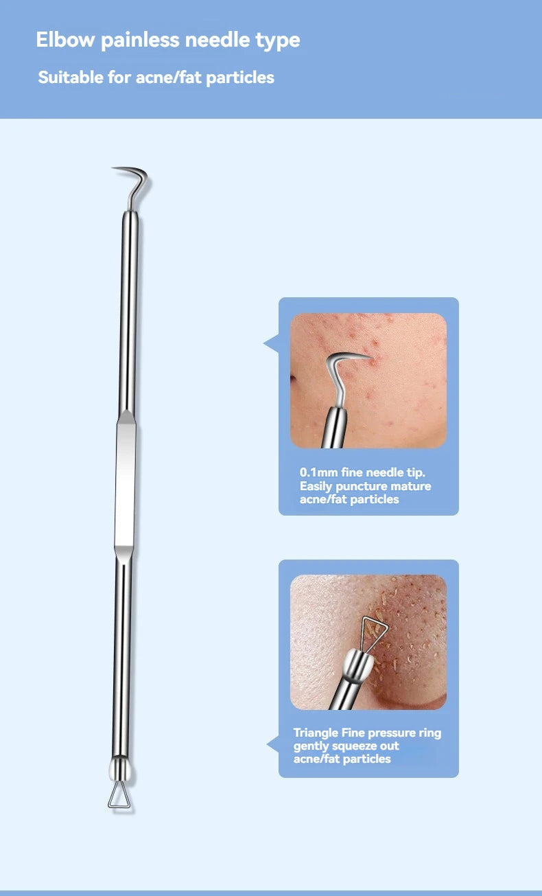 11-Piece Blackhead & Ingrown Hair Removal Tool Set – Acne Needles, Pore Cleaner & Tweezers Kit