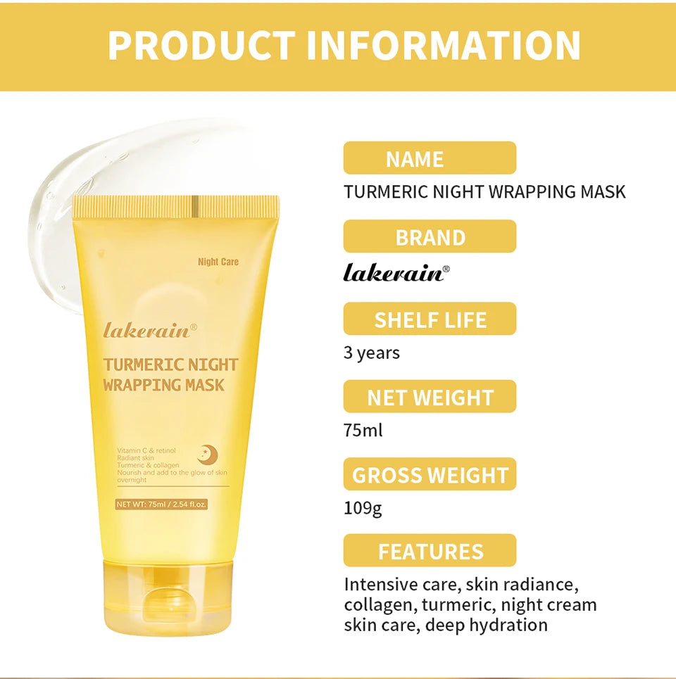 Collagen Night Wrapping Peel-Off Face Mask – Anti-Aging, Firming & Deep Hydration Overnight Skin Treatment for All Skin Types (75ml)