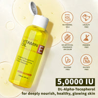 MAYJAM 118ml 236ml Pure & Natural Vitamin E Oil for Skin Hair Nails & Face Care Deeply Nourishing Moisturizing Massage Oil