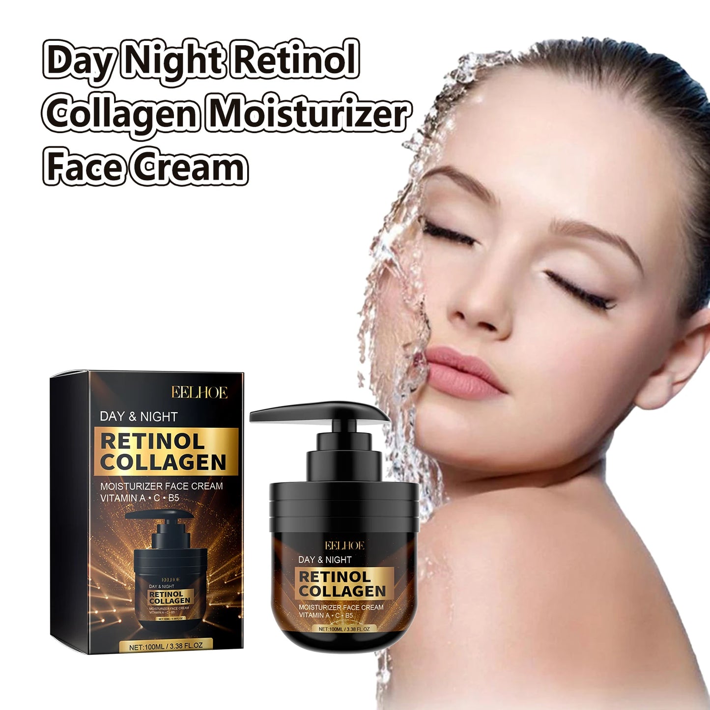 EELHOE Retinol & Collagen Anti-Aging Face Cream – Firming, Brightening & Dark Spot Fader (100ml)