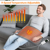 Electric Heating Pad for Period Cramps & Muscle Relief – 60×30cm, 9/10 Heat Levels, Washable | EU/US/UK Plug