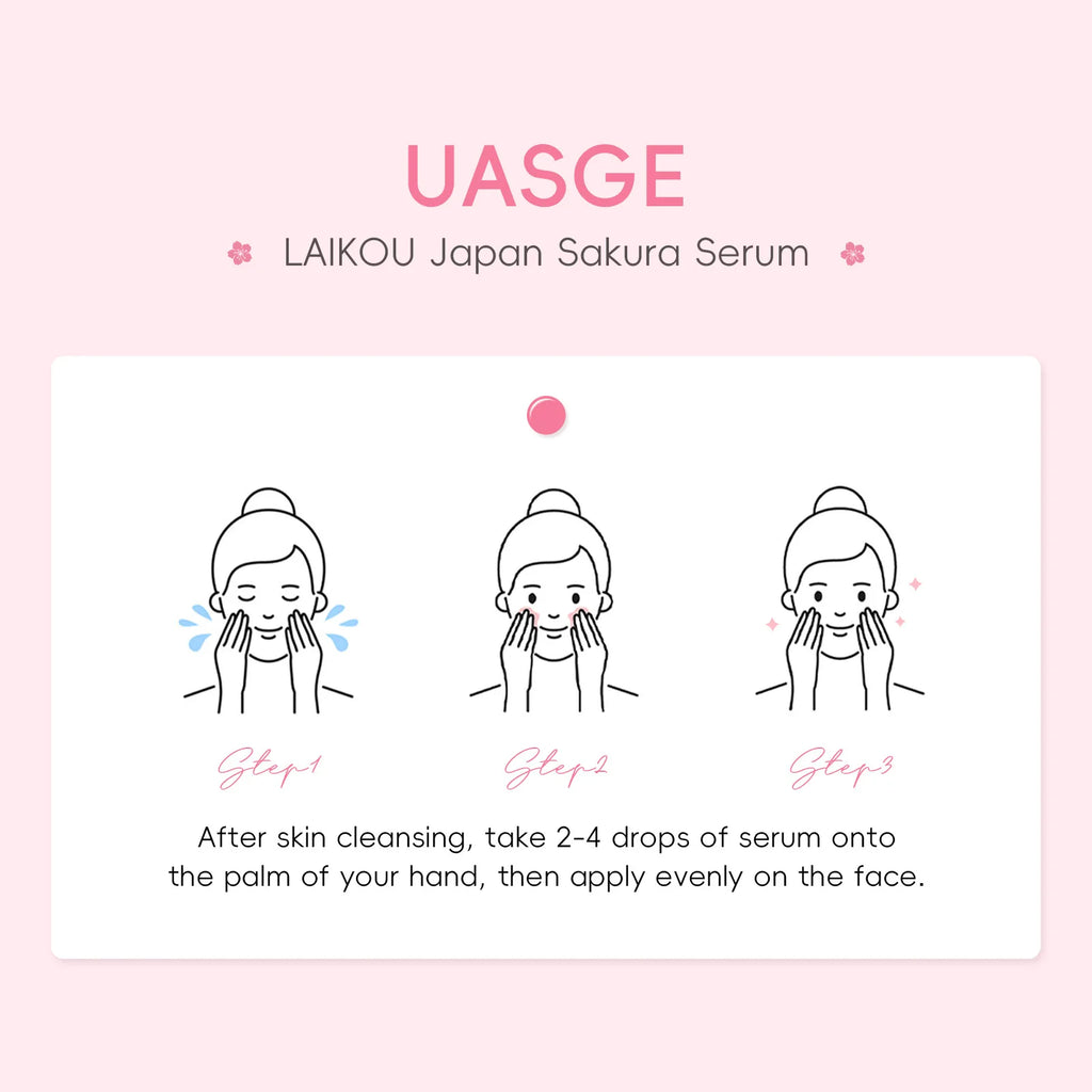 LAIKOU Sakura Brightening Face Serum – Hydrating & Pore Minimizing Essence (17ml / 30ml)