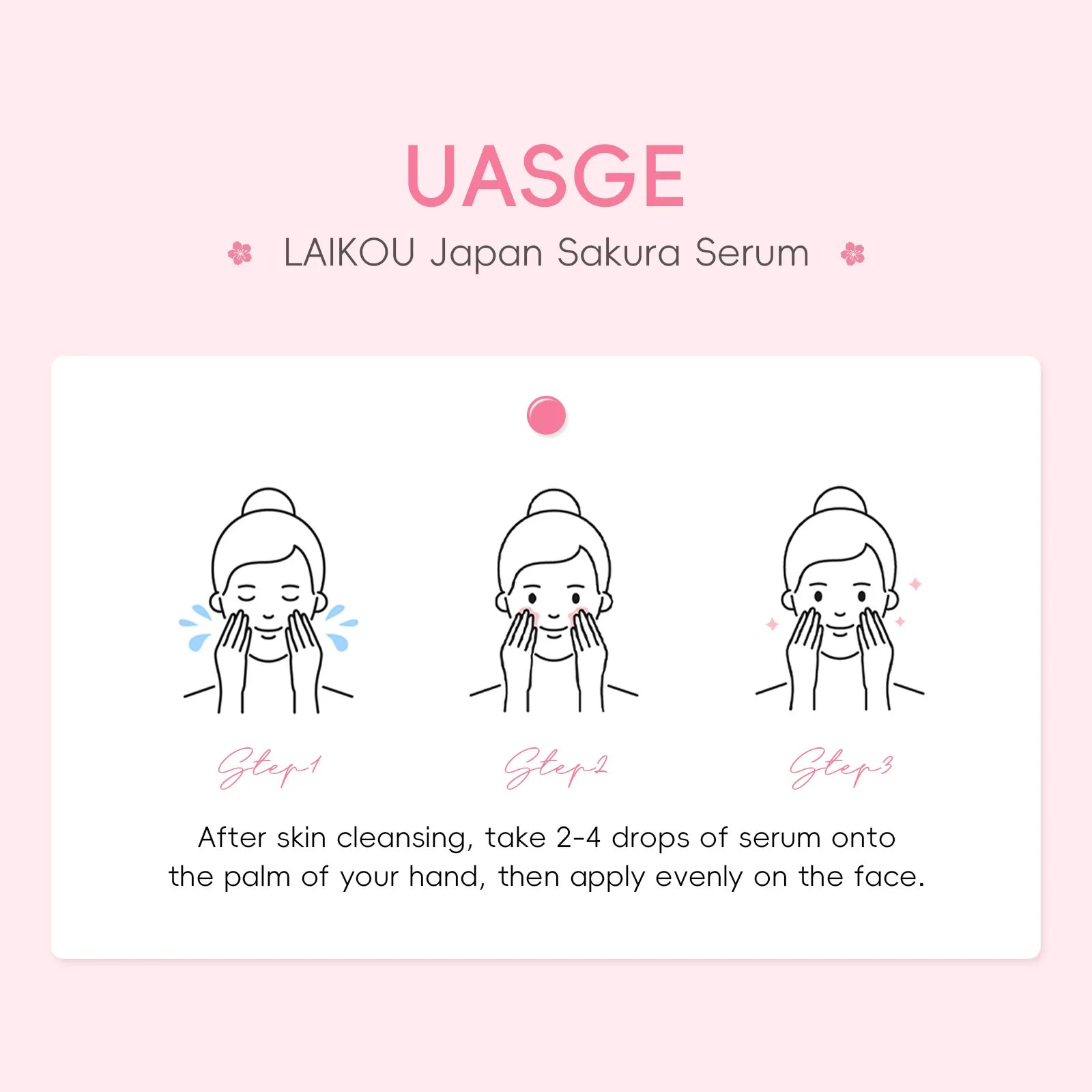LAIKOU Sakura Brightening Face Serum – Hydrating & Pore Minimizing Essence (17ml / 30ml)