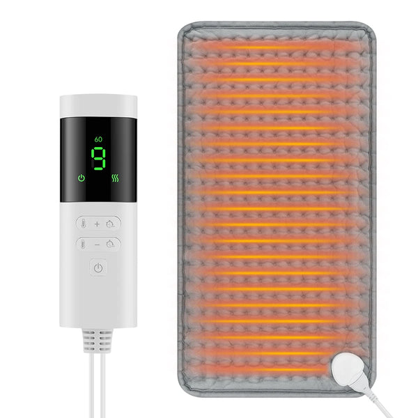 Electric Heating Pad for Back, Neck & Shoulders – 9 Heat Levels, 4 Timer Settings, Machine Washable
