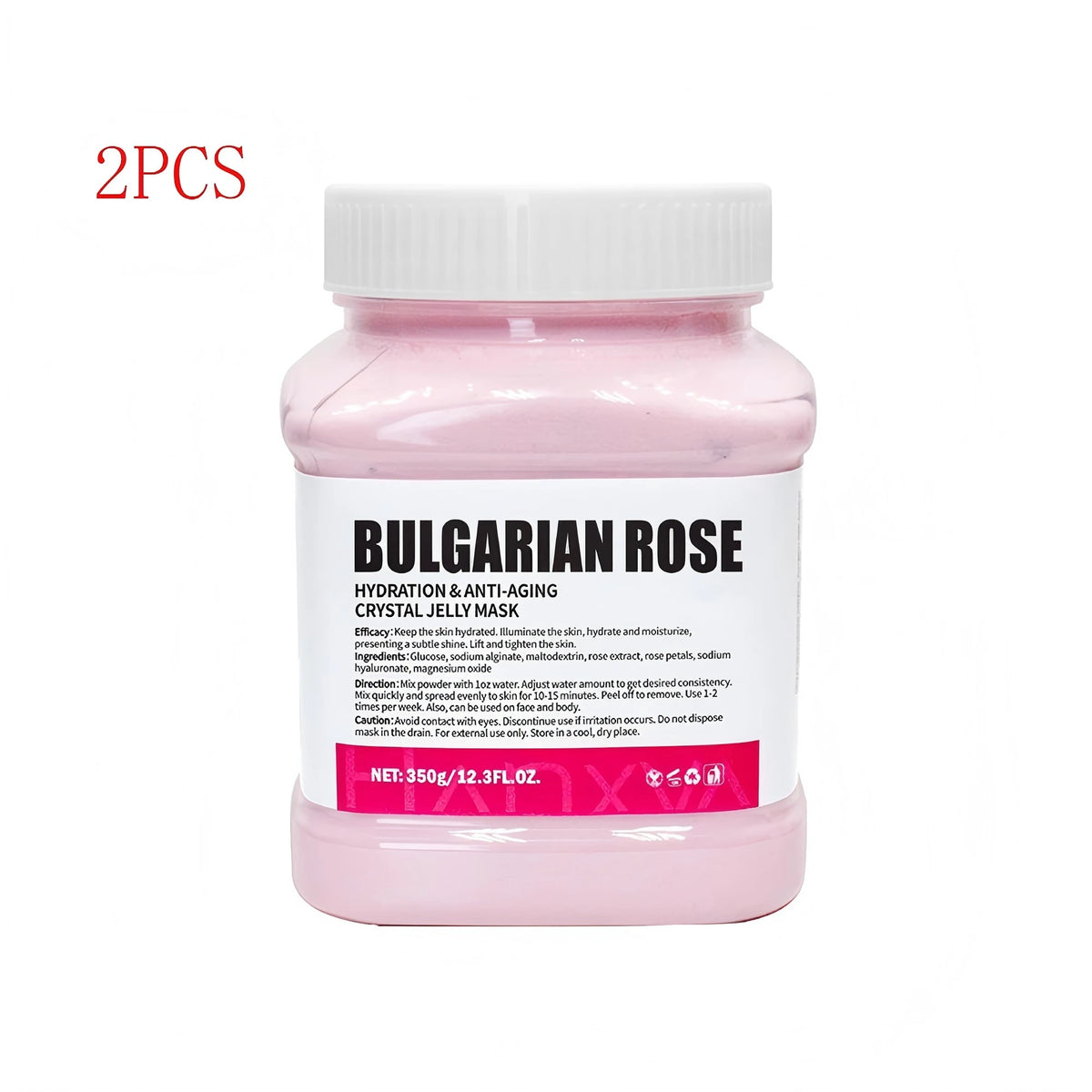 Hydro Jelly Mask Powder – Moisturizing & Brightening Peel-Off Face Mask for Women (350g) – Rose, Hyaluronic Acid, Vitamin C, Collagen, Charcoal & More