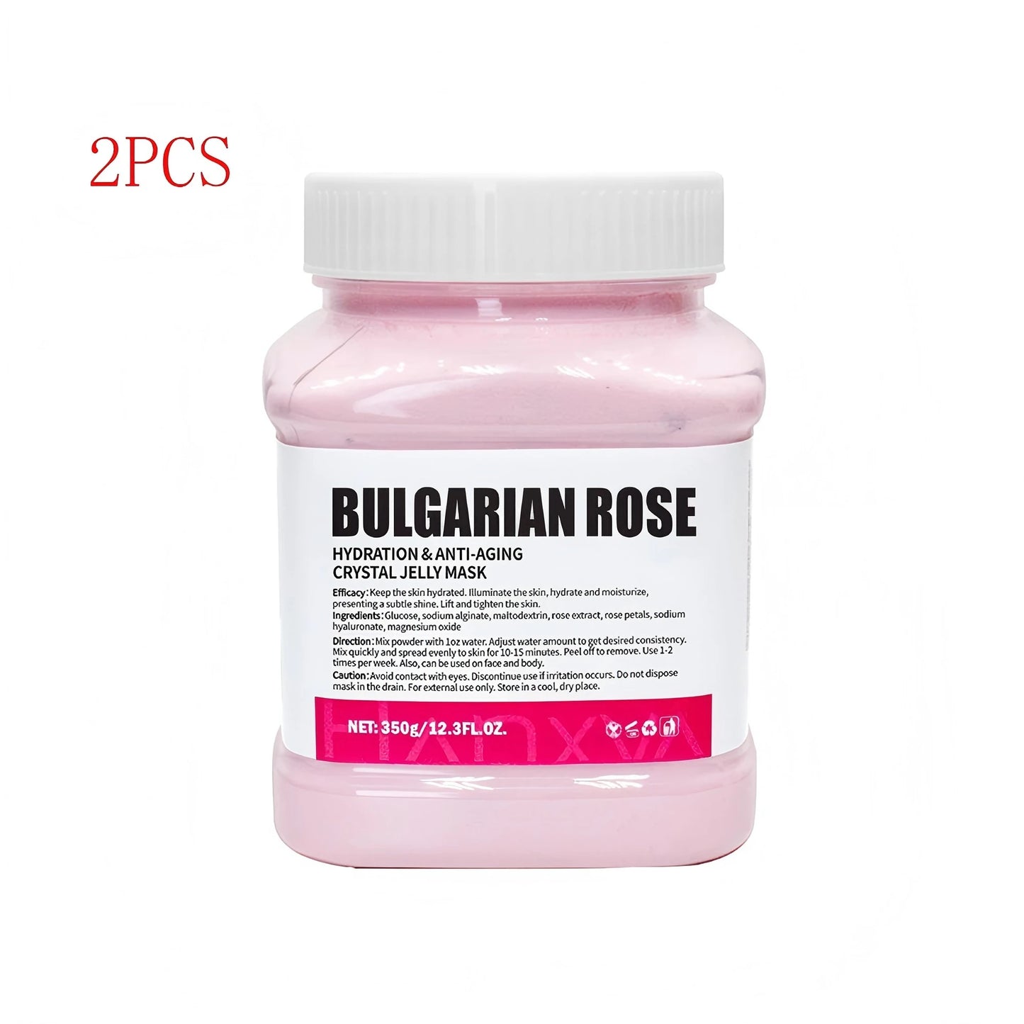 Hydro Jelly Mask Powder – Moisturizing & Brightening Peel-Off Face Mask for Women (350g) – Rose, Hyaluronic Acid, Vitamin C, Collagen, Charcoal & More