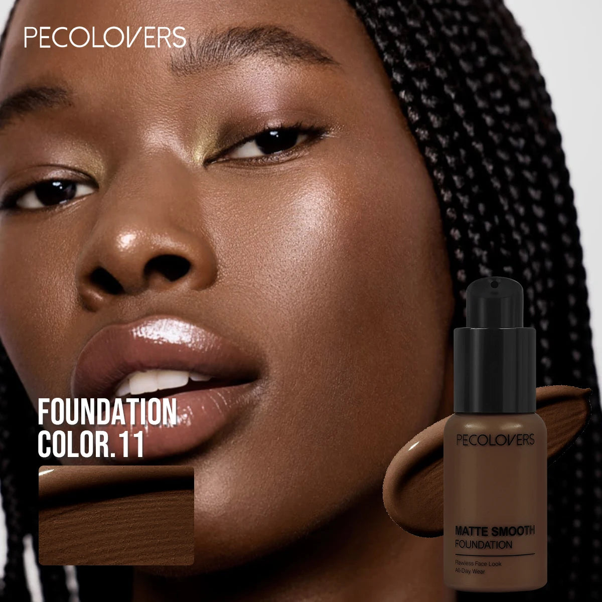 Pecolovers High Coverage Foundation – Waterproof, Sweatproof & Long-Lasting Cream Formula, 12 Shades