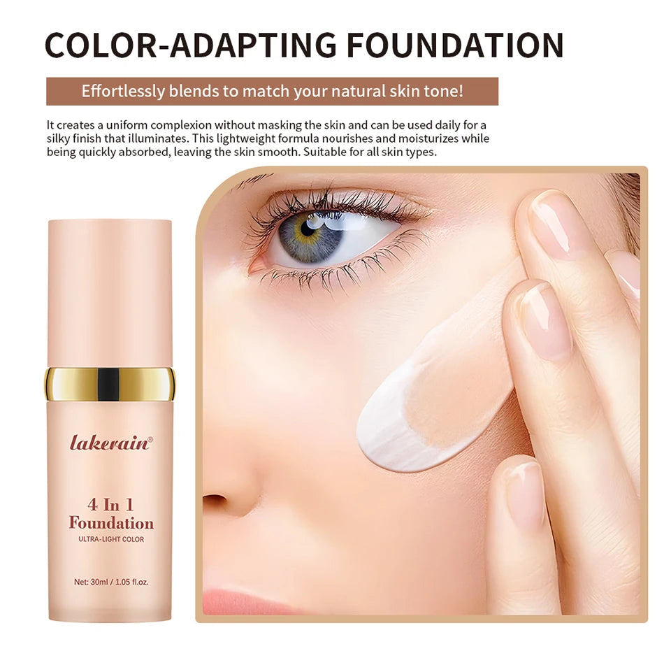 4-in-1 Color Changing Foundation – SPF30, Concealer, Moisturizer & Even Skin Tone | Buyer's Choice